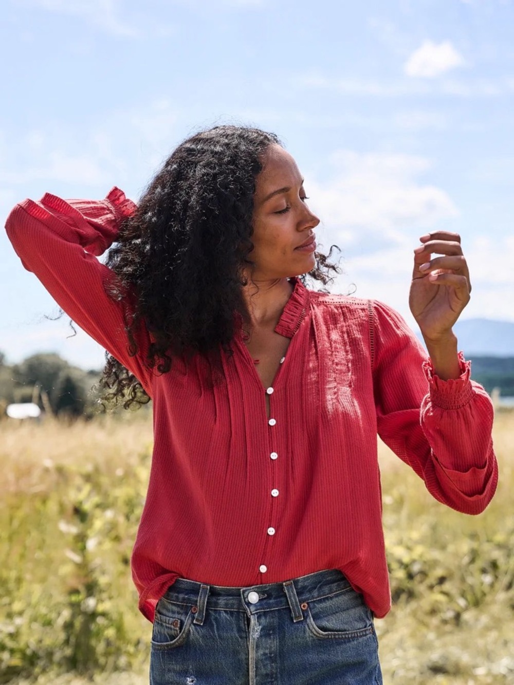 FAHERTY • Willa Top in Carmine